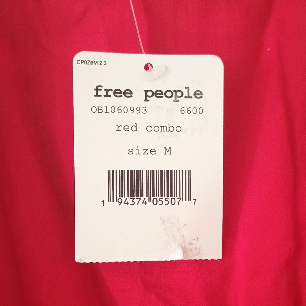 Free People Bold Red Floral Print Mini Dress - Picture 2 of 4